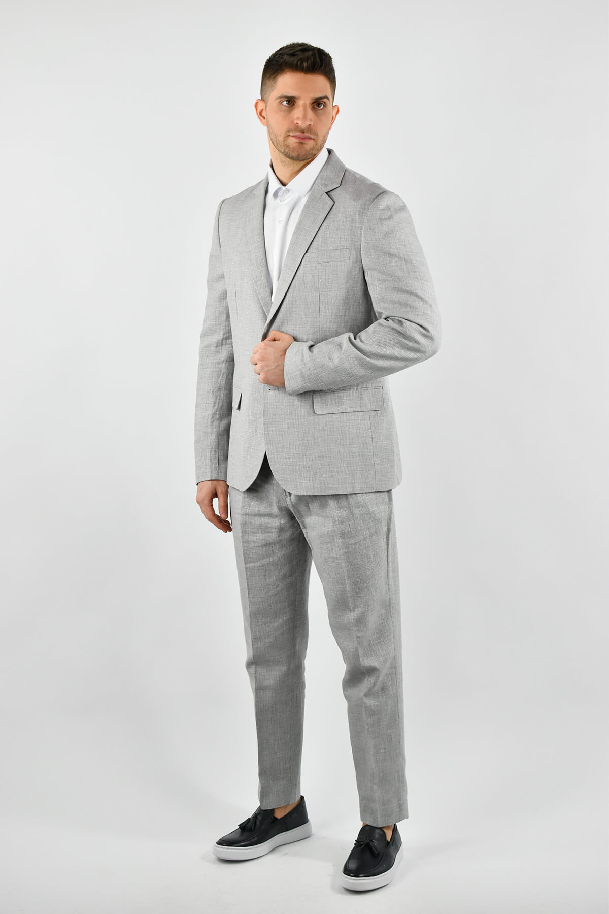 Antony Morato Zelda Slim Fit Jacket In Cotton-Linen Blend