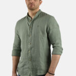 Shutton Blue Λινό Πουκάμισο Camisa Caballero